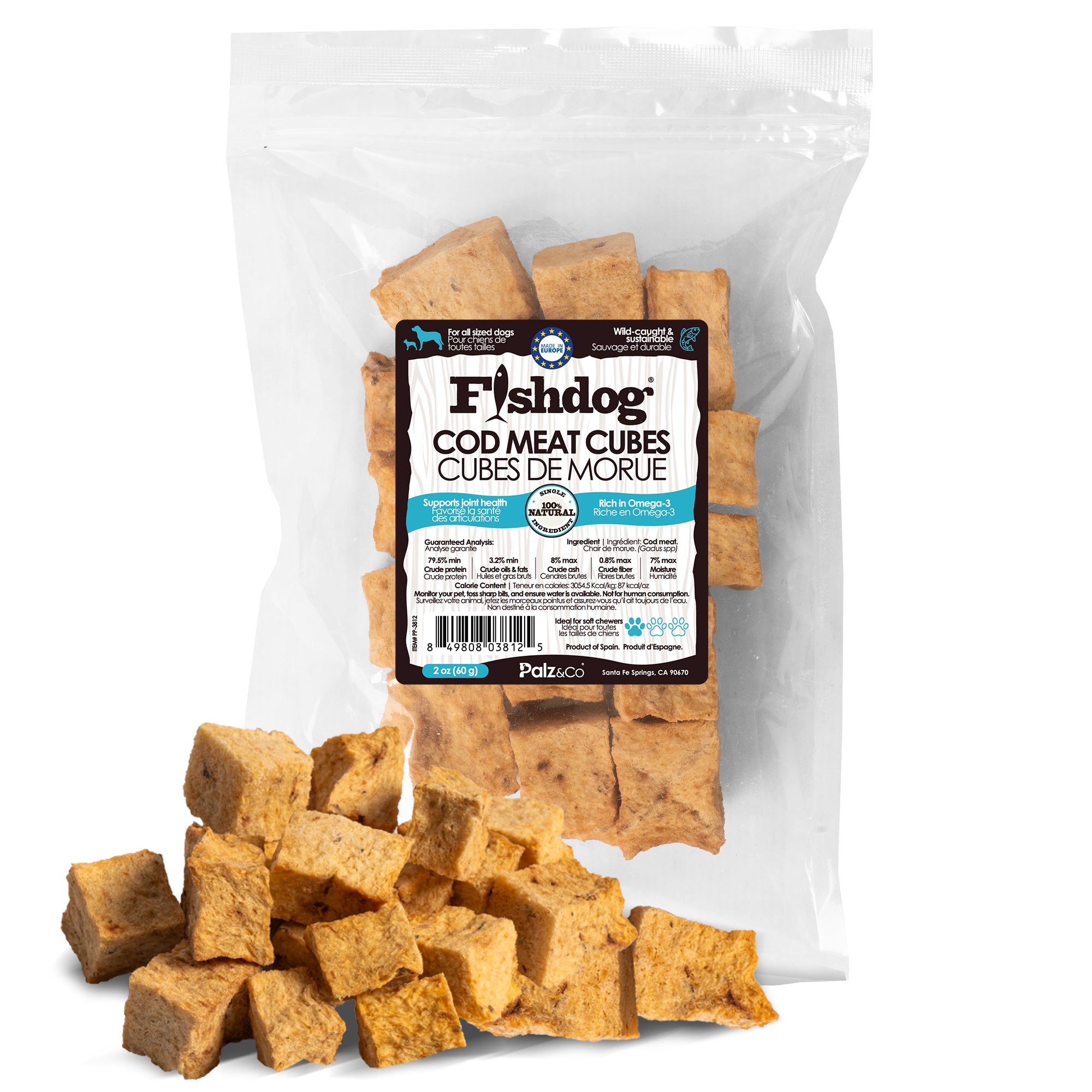 Fishdog Cod Meat Cubes - 2 oz (60g) Main image