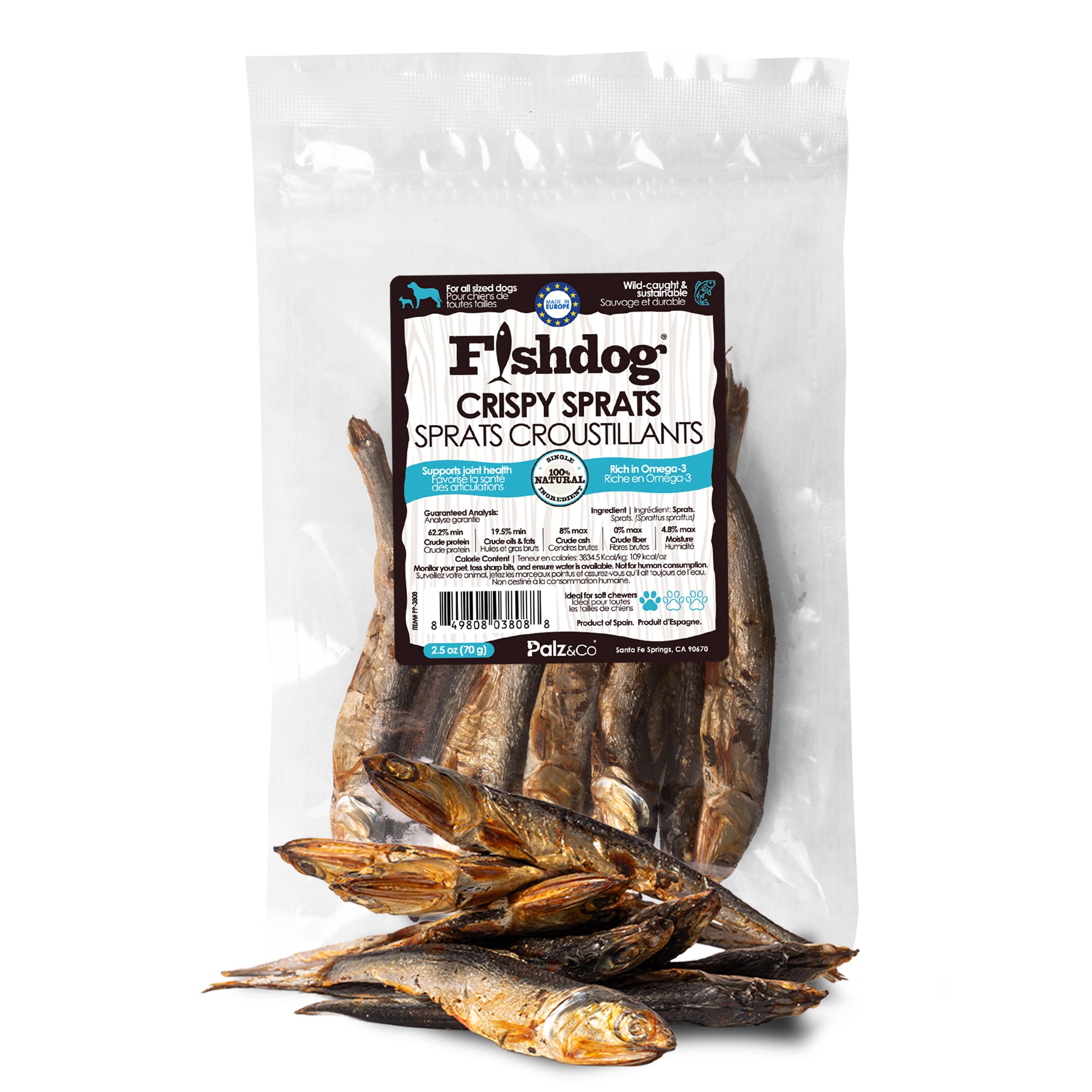 Fishdog Crispy Sprats - 2.5 oz (70g) Main image