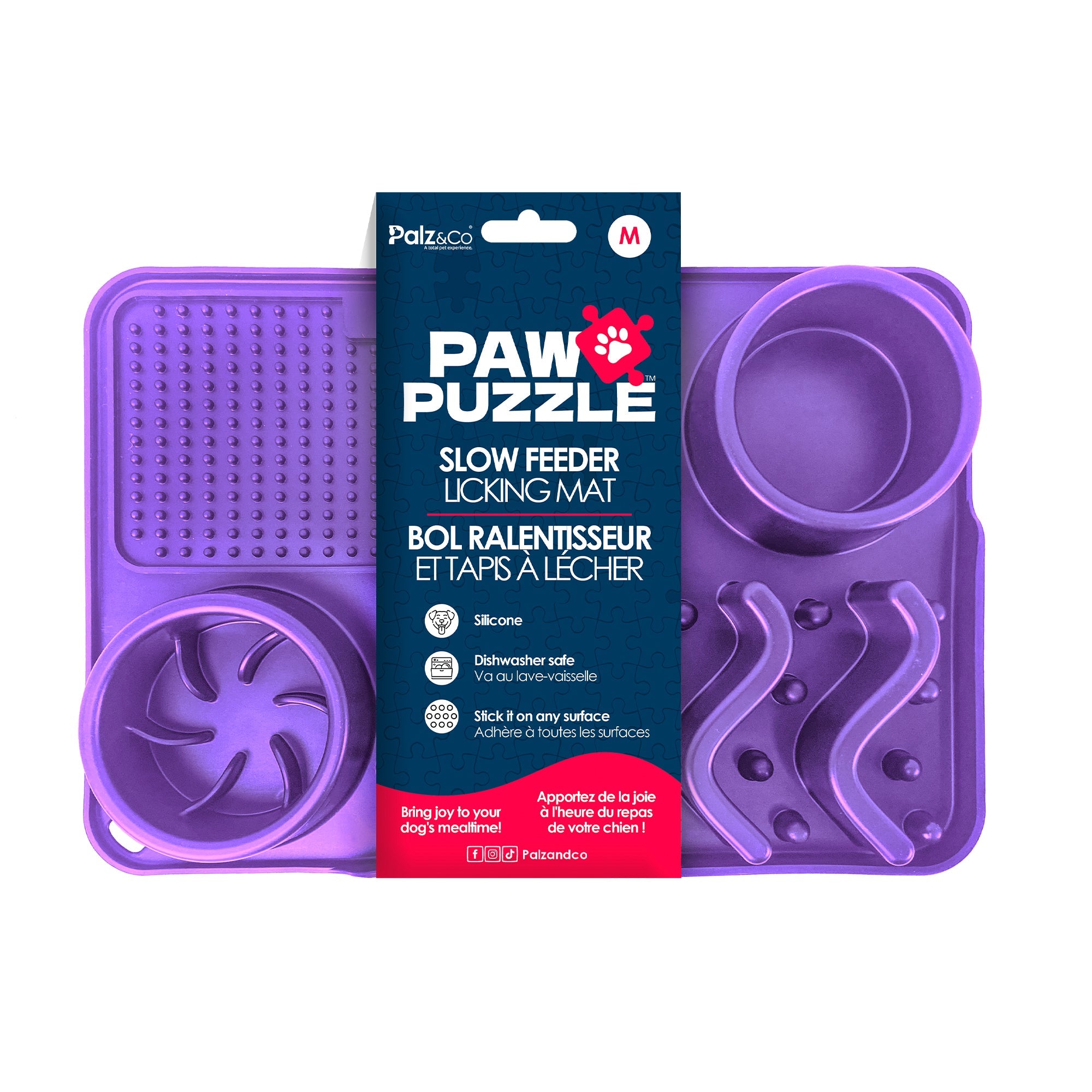 Paw Puzzle Silicone 2-in-1 Slow Feeder & Lick Mat - 3 Sizes & Colors
