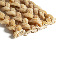 Alternate closeup view of Moodog Beef Braided Tendon packaging detail, 8-inch, 2 Pack Retail.