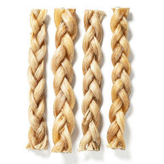 Front view of Moodog Beef Braided Tendon packaging, 8-inch, 2 Pack Retail