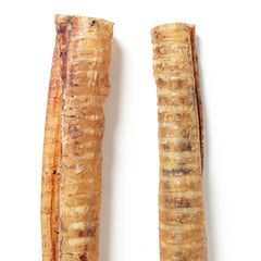 Alternate closeup view of Moodog Beef Trachea Tubes packaging detail, 12-inch, 2 Pack Retail.