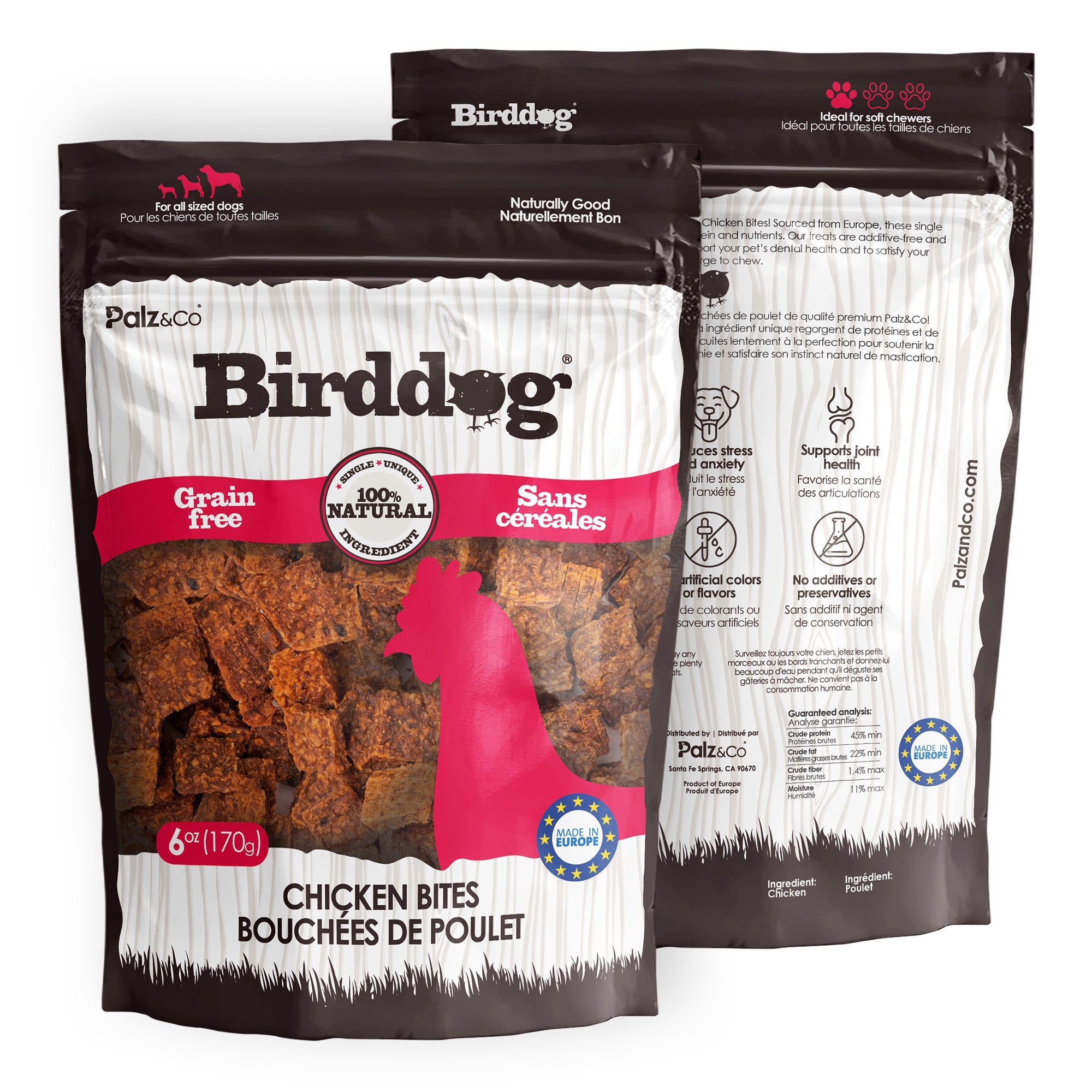 Alternate front view of Palz & Co BirdDog Chicken Bites, 6 oz Retail