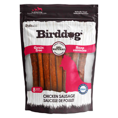 Front view of Palz & Co BirdDog Chicken Sausage Treats, 8 Pack Retail