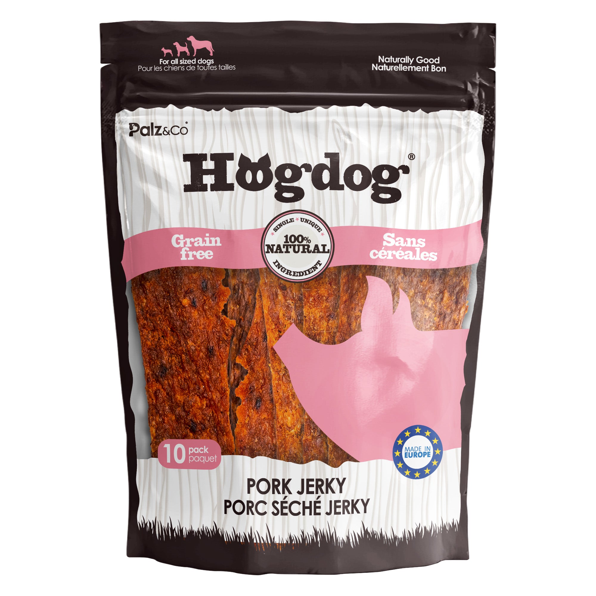 Second Alternate front view of Palz & Co HogDog Pork Jerky, 10-pack Retail