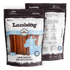 Alternate front view of Palz & Co LamDog Lamb Sausage Treats, 8-pack Retail