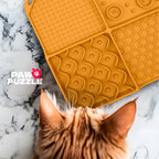 Paw Puzzle Silicone Slow Feeding Mat - Small Orange